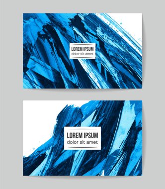 soyut grunge fırça darbeleri ile kartlar şablonu, vektör illüstrasyon   