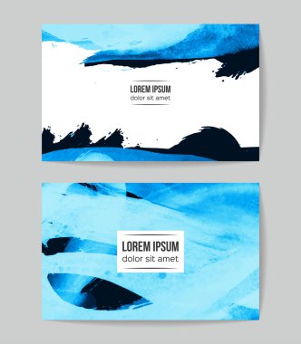 soyut grunge fırça darbeleri ile kartlar şablonu, vektör illüstrasyon   