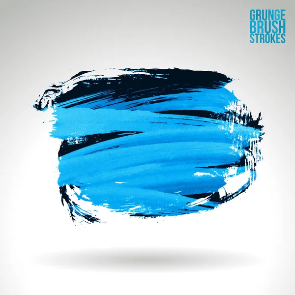 Abstract Black Blue Grunge Brush Strokes Vector Background — Stock Vector