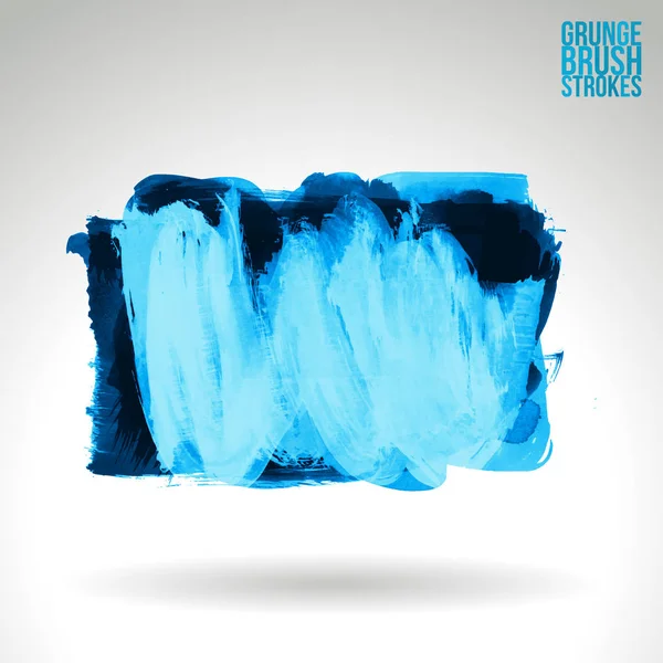 Coups Pinceau Bleus Abstraits Isolés Sur Fond Blanc — Image vectorielle