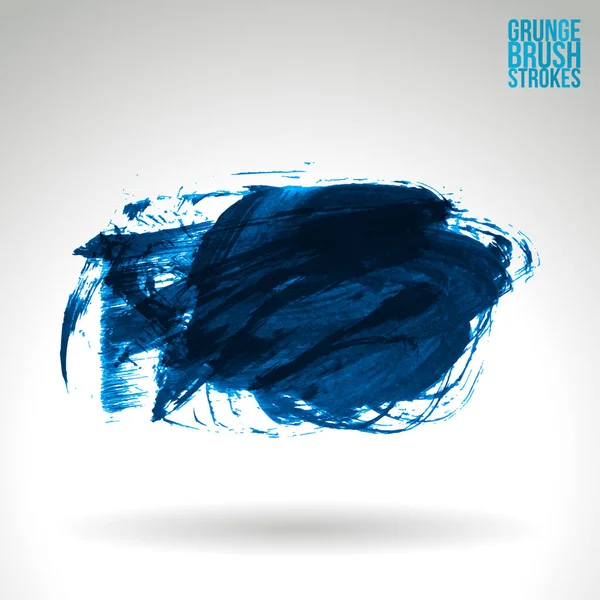 Pinceladas Grunge Ilustración Vector Pintura Azul — Vector de stock