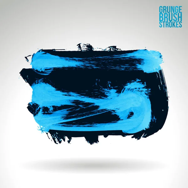 Abstract Black Blue Grunge Brush Strokes Vector Background — Stock Vector