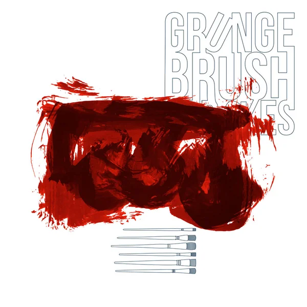 Grunge Brush Strokes Red Paint Vector Illustration — Stock Vector