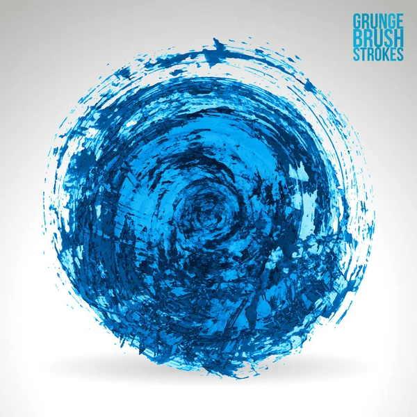 Peinture Abstraite Bleue Point Rond Sur Fond Blanc Art Vectoriel — Image vectorielle