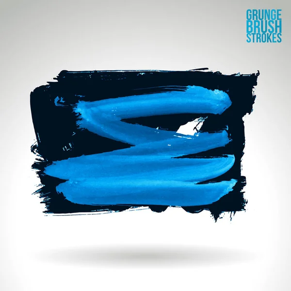 Abstrato Preto Azul Grunge Pinceladas Fundo Vetorial — Vetor de Stock