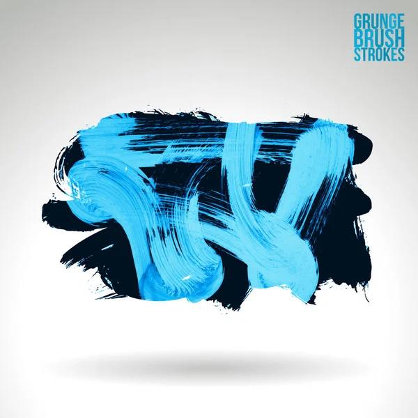 Abstract Blue Brush Strokes Grunge Background — Stock Vector
