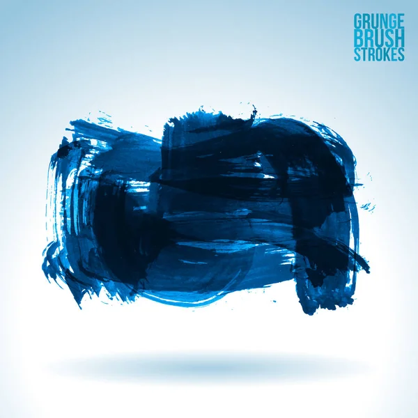 Abstract Dark Blue Grunge Brush Strokes Vector Background — Stock Vector