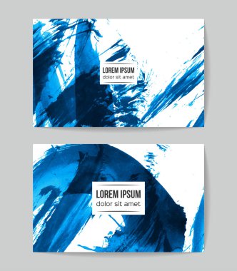 soyut grunge fırça darbeleri ile kartlar şablonu, vektör illüstrasyon   