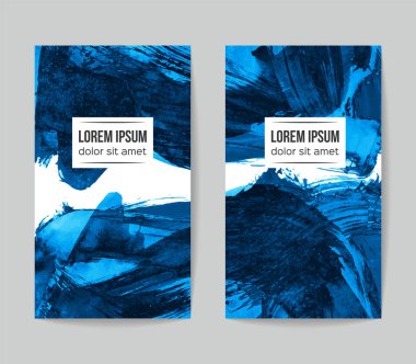 soyut grunge fırça darbeleri ile kartlar şablonu, vektör illüstrasyon   