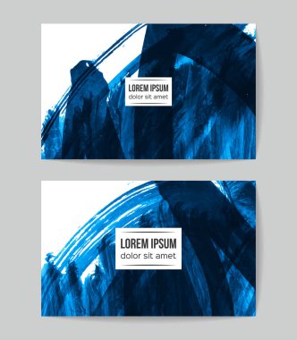 soyut grunge fırça darbeleri ile kartlar şablonu, vektör illüstrasyon   