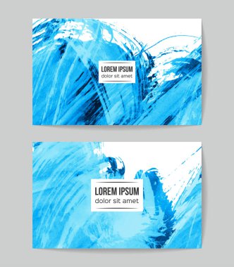 soyut grunge fırça darbeleri ile kartlar şablonu, vektör illüstrasyon   