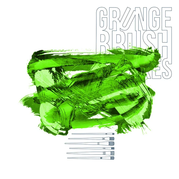 Αφηρημένο Πράσινο Γκραντζ Βούρτσα Πινελιές Μοντέρνο Φόντο — Διανυσματικό Αρχείο