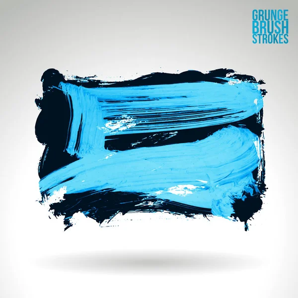 Abstrait Bleu Coups Pinceau Fond Grunge — Image vectorielle
