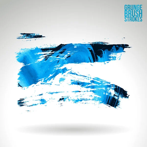Coups Pinceau Bleu Abstrait Fond Vectoriel — Image vectorielle