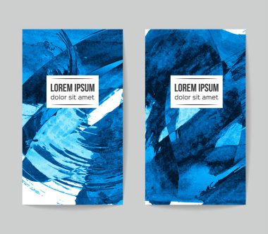 soyut grunge fırça darbeleri ile kartlar şablonu, vektör illüstrasyon   