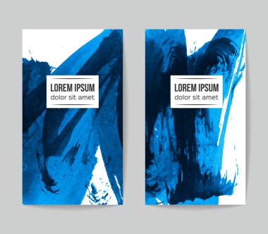 Soyut Mavi grunge fırça vuruşları, vektör arka plan