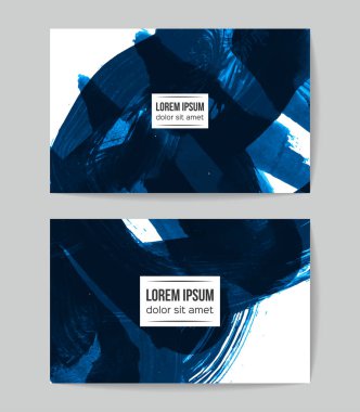 soyut grunge fırça darbeleri ile kartlar şablonu, vektör illüstrasyon   