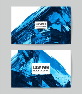 soyut grunge fırça darbeleri ile kartlar şablonu, vektör illüstrasyon   