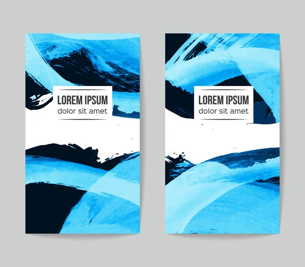 soyut grunge fırça darbeleri ile kartlar şablonu, vektör illüstrasyon   