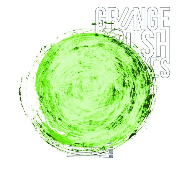 Αφηρημένα Πράσινα Περιγράμματα Πινέλου Και Μεγάλη Κουκκίδα Απεικόνιση Διανυσματικών Φορέων — Διανυσματικό Αρχείο