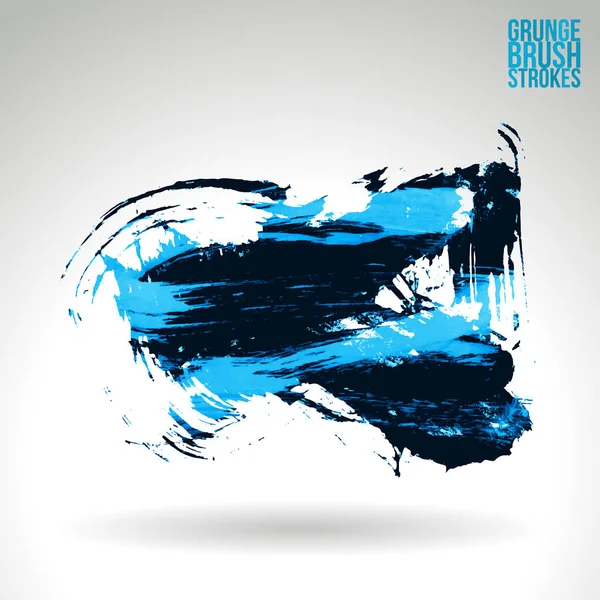 Abstract Black Blue Grunge Brush Strokes Vector Background — Stock Vector