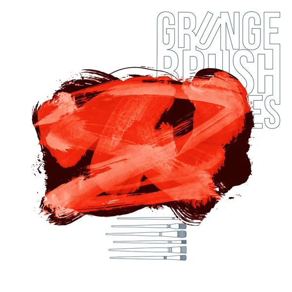 Pennellate Grunge Illustrazione Vettoriale Vernice Nera Arancione — Vettoriale Stock
