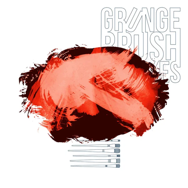 Grunge Tahy Štětce Ilustrace Vektorového Obrázku Černé Oranžové Barvy — Stockový vektor