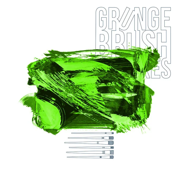 Abstrakcja Zielony Grunge Pędzle Modny Tło — Wektor stockowy