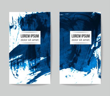 Soyut Mavi grunge fırça vuruşları, vektör arka plan