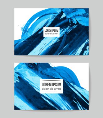 soyut grunge fırça darbeleri ile kartlar şablonu, vektör illüstrasyon   