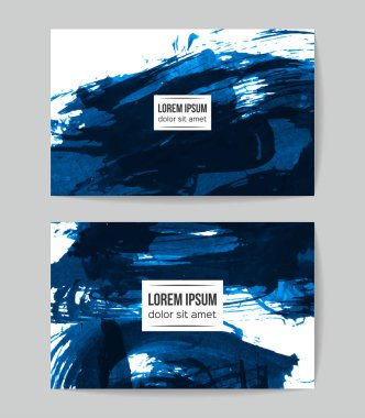Soyut Mavi grunge fırça vuruşları, vektör arka plan