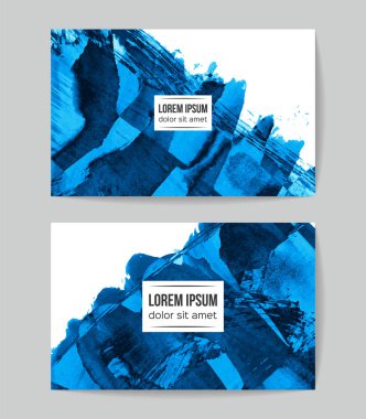 soyut grunge fırça darbeleri ile kartlar şablonu, vektör illüstrasyon   