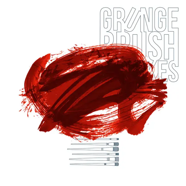 Coups Pinceau Rouge Abstraits Isolés Sur Fond Blanc — Image vectorielle