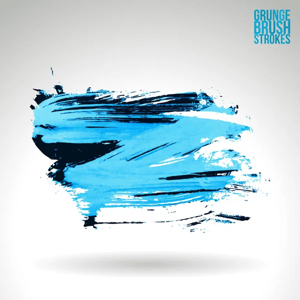 Abstract Black Blue Grunge Brush Strokes Vector Background — Stock Vector