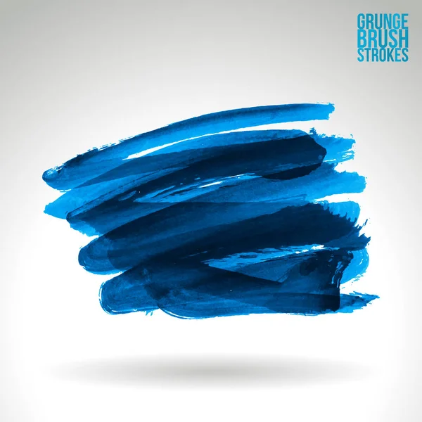 Grunge Brush Strokes Blue Paint Vector Illustration — Stock Vector