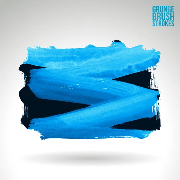 Abstract Black Blue Grunge Brush Strokes Vector Background — Stock Vector