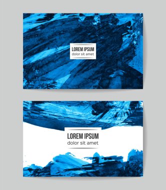 soyut grunge fırça darbeleri ile kartlar şablonu, vektör illüstrasyon   