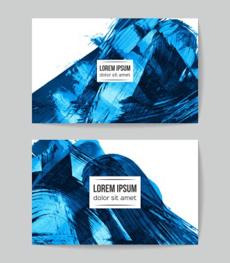 soyut grunge fırça darbeleri ile kartlar şablonu, vektör illüstrasyon   