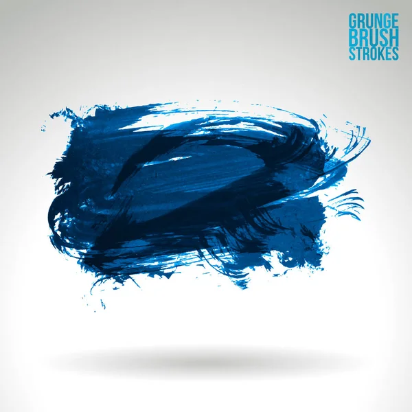Grunge Pinselstriche Blaue Farbvektorillustration — Stockvektor