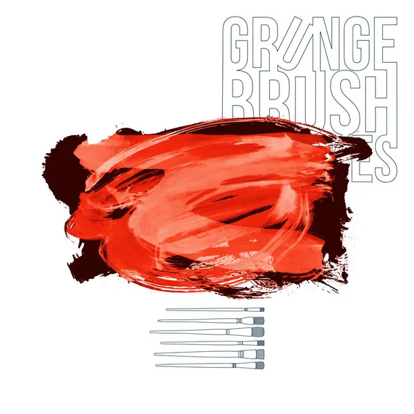 Pinceladas Grunge Ilustración Vectorial Pintura Negra Naranja — Vector de stock