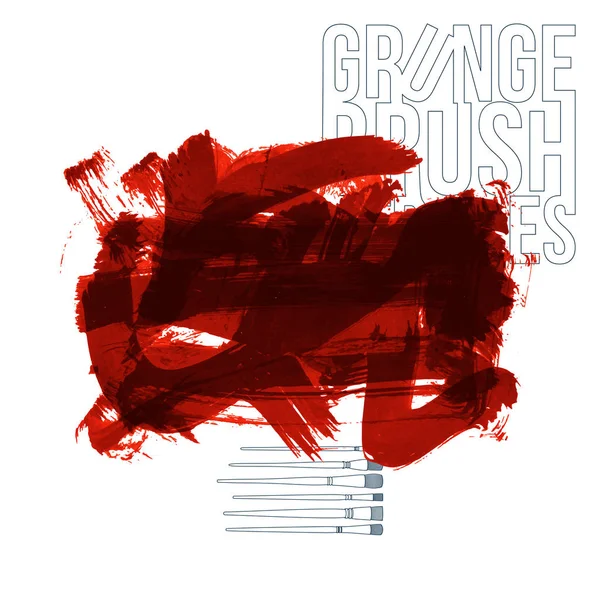 Abstract Red Grunge Brush Strokes Vector Background — Stock Vector