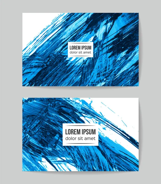 Cards Template Abstract Grunge Brush Strokes Vector Illustration — Stock Vector