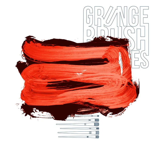 Abstrakte Rote Grunge Pinselstriche Hintergrund — Stockvektor