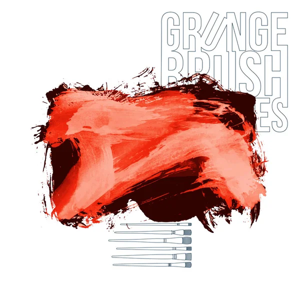 Grunge Brush Strokes Black Orange Paint Vector Illustration — Stock Vector