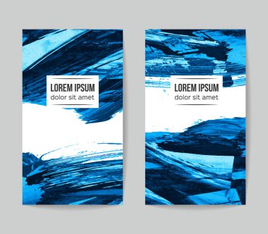 soyut grunge fırça darbeleri ile kartlar şablonu, vektör illüstrasyon   