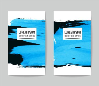 soyut grunge fırça darbeleri ile kartlar şablonu, vektör illüstrasyon   