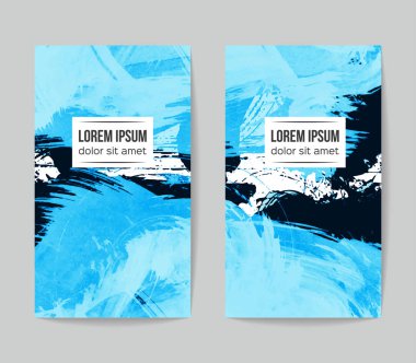 soyut grunge fırça darbeleri ile kartlar şablonu, vektör illüstrasyon   