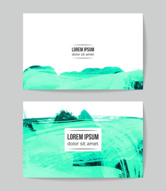 soyut grunge fırça darbeleri ile kartlar şablonu, vektör illüstrasyon   