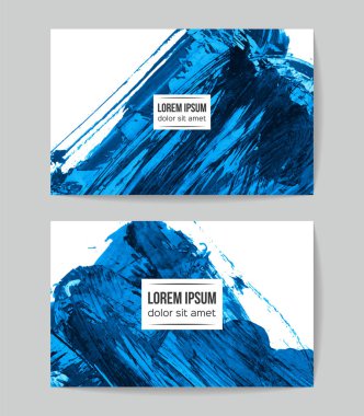 soyut grunge fırça darbeleri ile kartlar şablonu, vektör illüstrasyon   