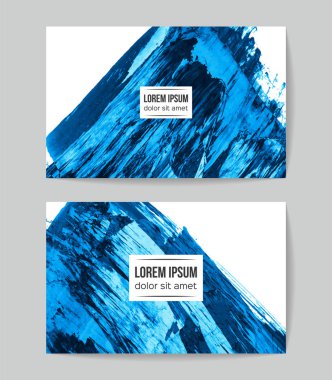 soyut grunge fırça darbeleri ile kartlar şablonu, vektör illüstrasyon   